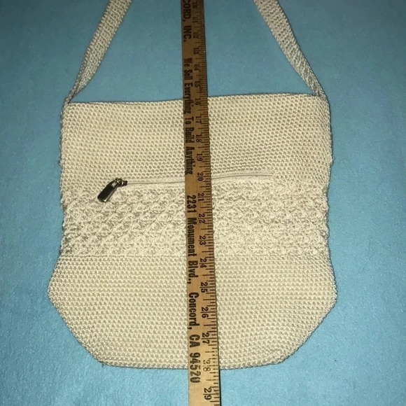 WORTHINGTON crocheted weave boho handbag zipper closures size 12 X 12 - Picture 7 of 8